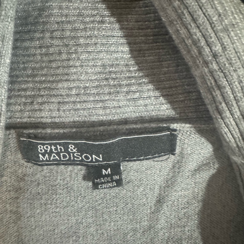 Gray 89th & Madison Open Front Cardigan Size Medium - Picture 7 of 10